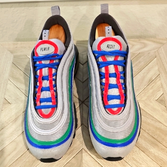 Nike Air Max 97 Nintendo 64 Sneakers, Size Gray/Blue/Green/Red